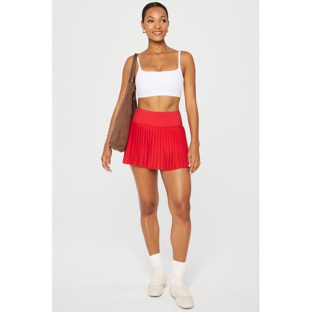 NEW Fabletics Pleated Skort XL Red Athletic Hot Shot Golf Tennis Skirt Active